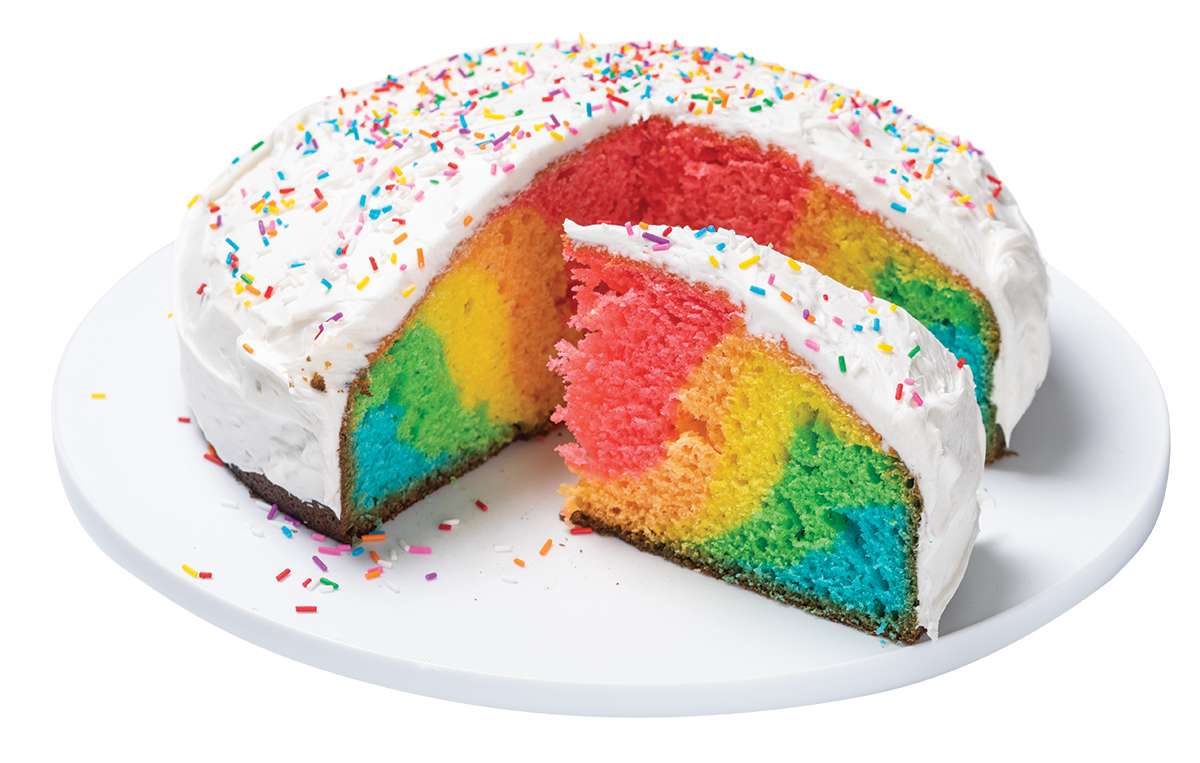 Gâteau arc-en-ciel pour une fête haute en couleur